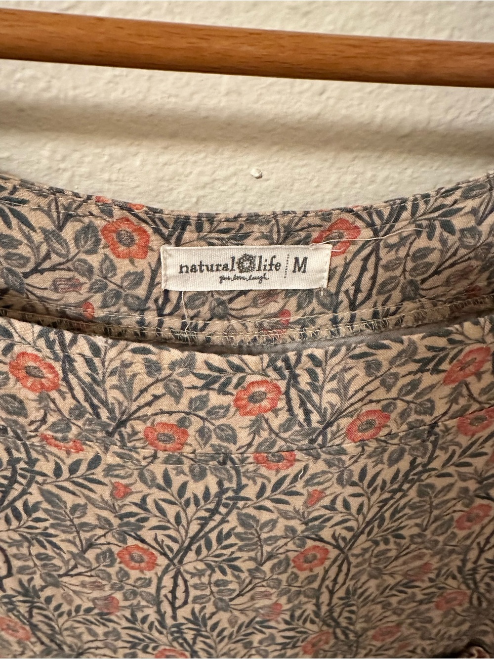 NATURAL LIFE Floral Patchwork Tiered Maxi Dress - Gray & Cream - Picture 2 of 8